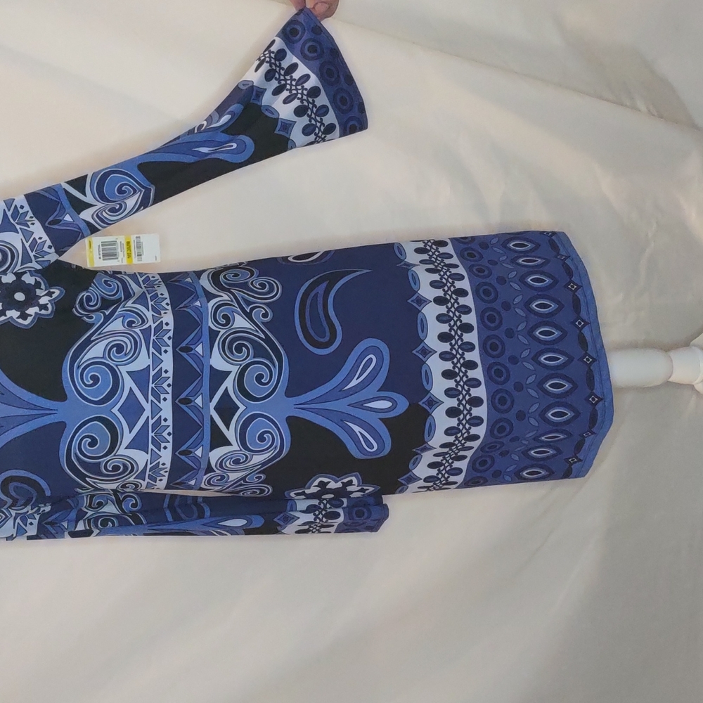 INC blue, black and purple paisley stretch dress, nwt, M - Picture 9 of 9